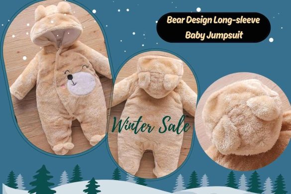 Rs 149 Bear Design Long-Sleeve Baby Jumpsuit Thespark Shop